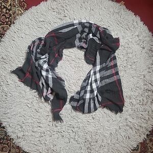 Gauzy Plaid Scarf Indie Sleaze Sleeze Grunge Frayed Edges Comfy Casual